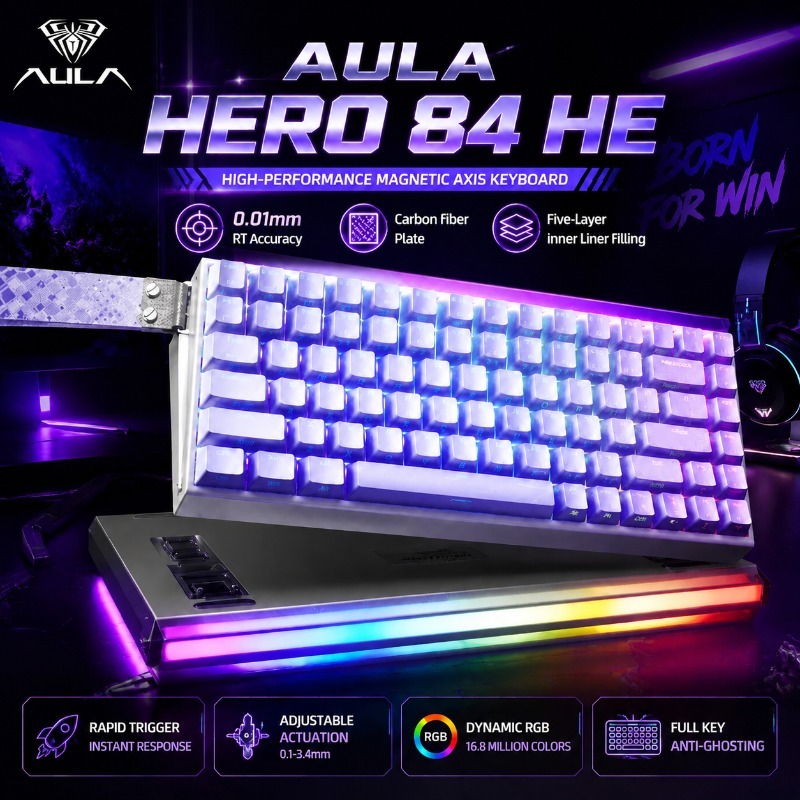 Gaming Keyboard Mechanical - AULA HERO84 Magnetisch Gaming Mechanisch Toetsenbord