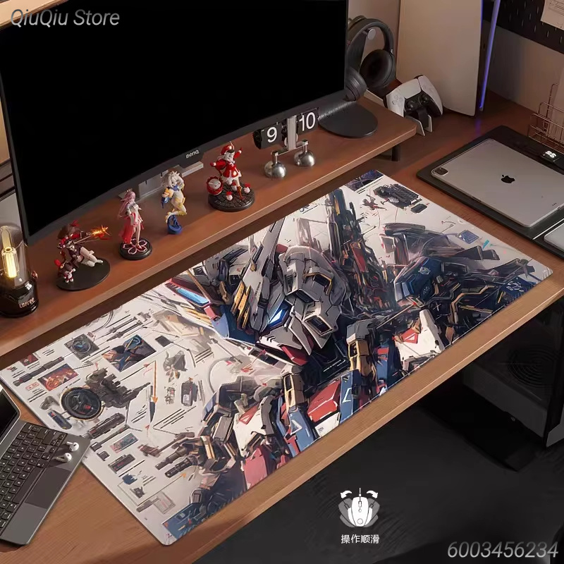 Gaming Keyboard Typewriter - Cartoon HD Print Gundam lederen muismat