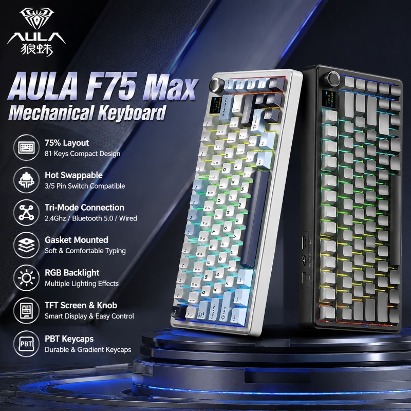 Gaming Keyboard Nearby - AULA F75 Max Mechanisch Toetsenbord 75%