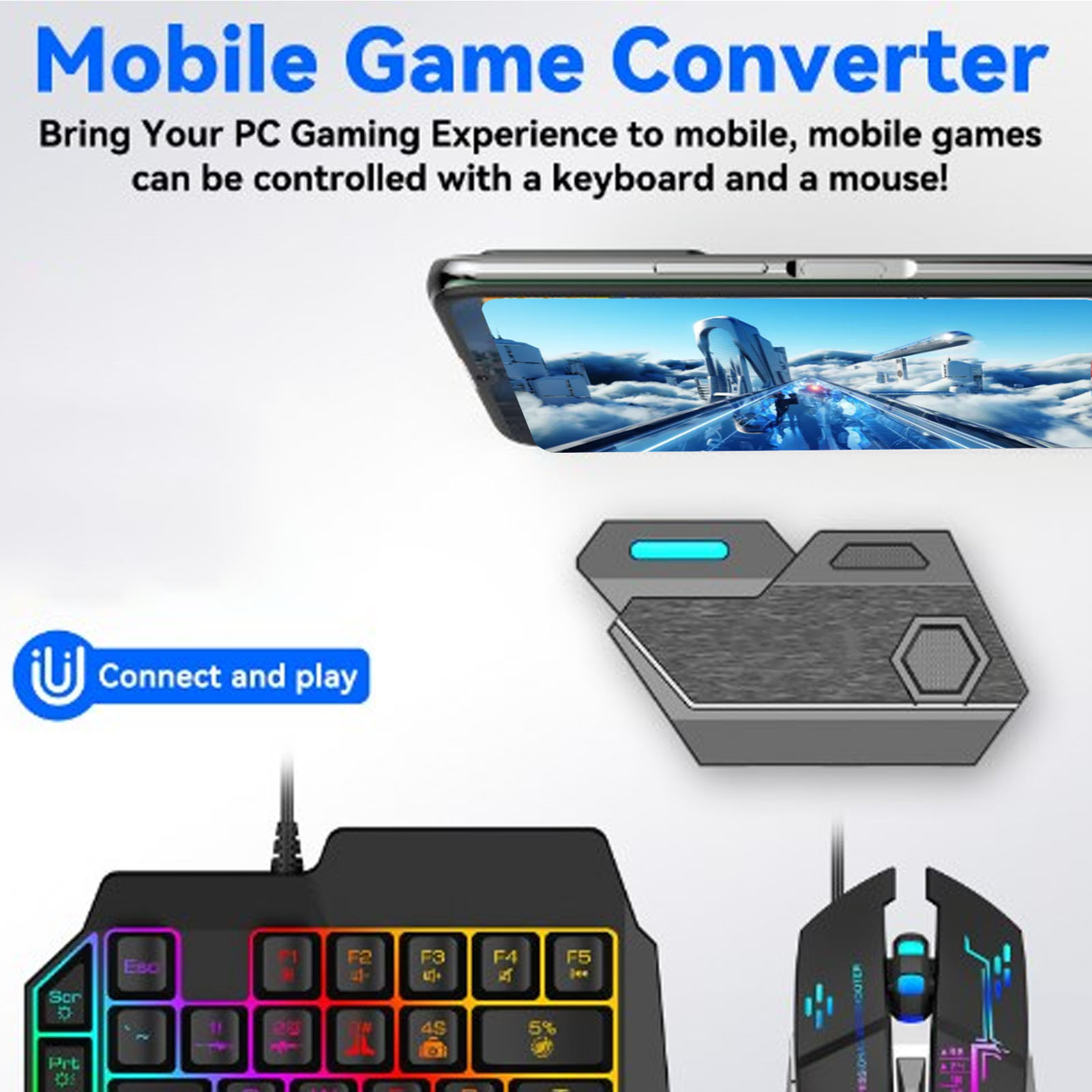 Gaming Keyboard And Mouse Combo - Mobiel gamecombopakket Bluetooth-verbinding Toetsenbord-muiscombinatie met één