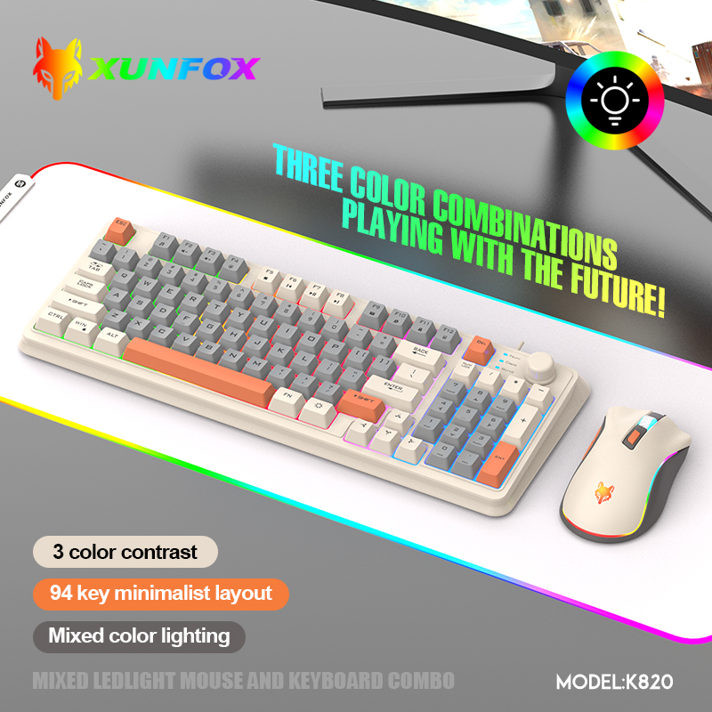 Gaming Keyboard And Mouse Combo - K820 USB Bedraad speltoetsenbord Muisset Verlicht