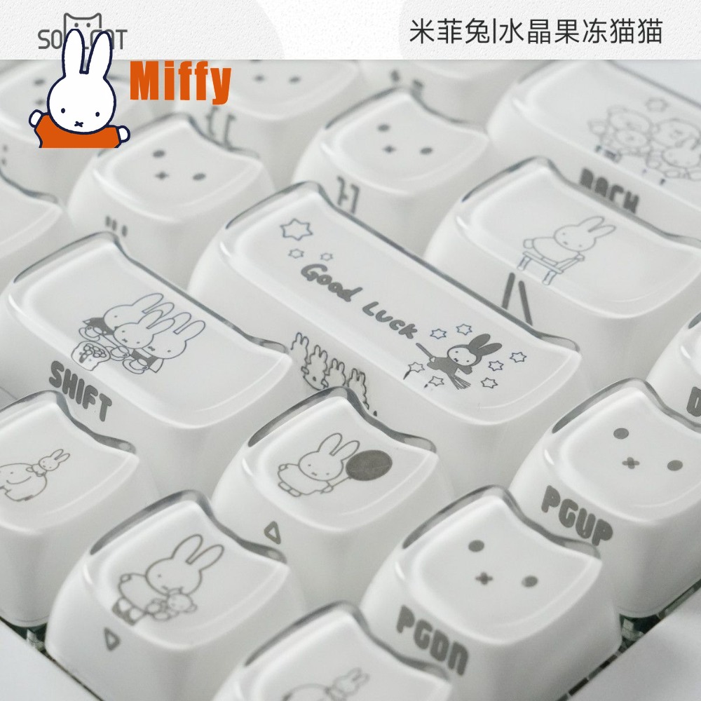Gaming Keyboard Typewriter - Kawaii Miffy Keycaps Schattig Konijn Mechanische
