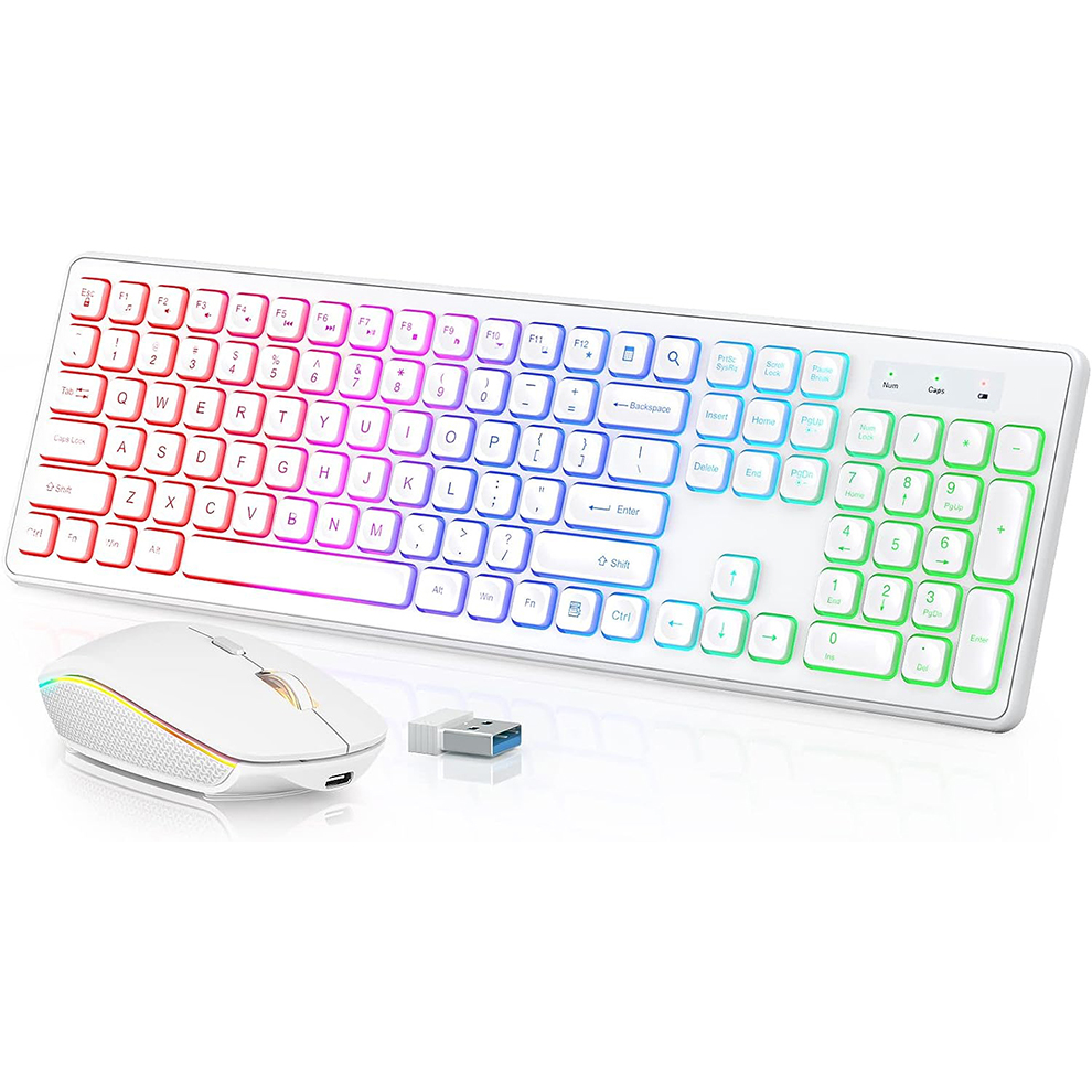 Gaming Keyboard And Mouse Combo - Draadloos toetsenbord en muis met achtergrondverlichting,