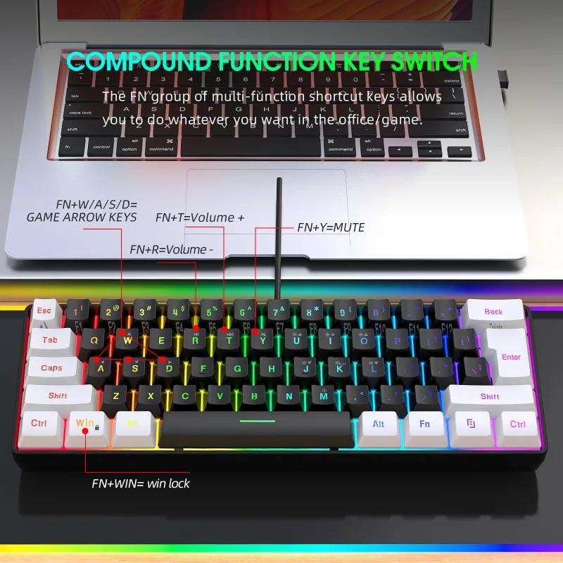 Toetsenbord en muis 60% comput - Gaming Keyboard And Mouse Combo recensie en prijs