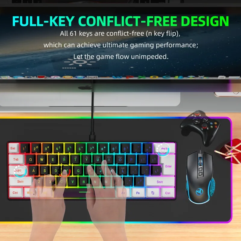 Toetsenbord en muis 60% comput - Gaming Keyboard And Mouse Combo recensie en prijs