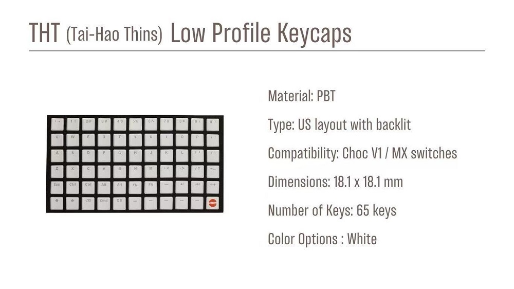 Taihao THT Witte Keycap Thins  - Gaming Keyboard Ergo recensie en prijs
