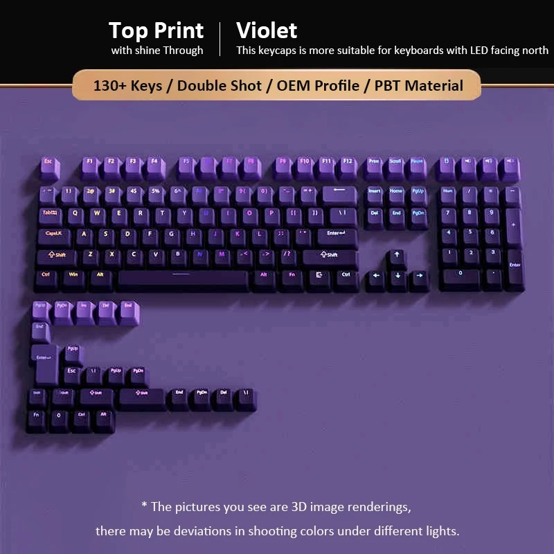 Aangepaste Gradient Violet OEM - Gaming Keyboard Top recensie en prijs
