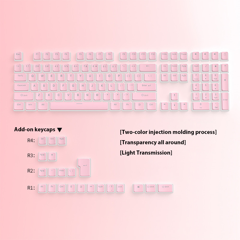 129 toetsen Pudding Keycaps PB - Gaming Keyboard Ergo recensie en prijs